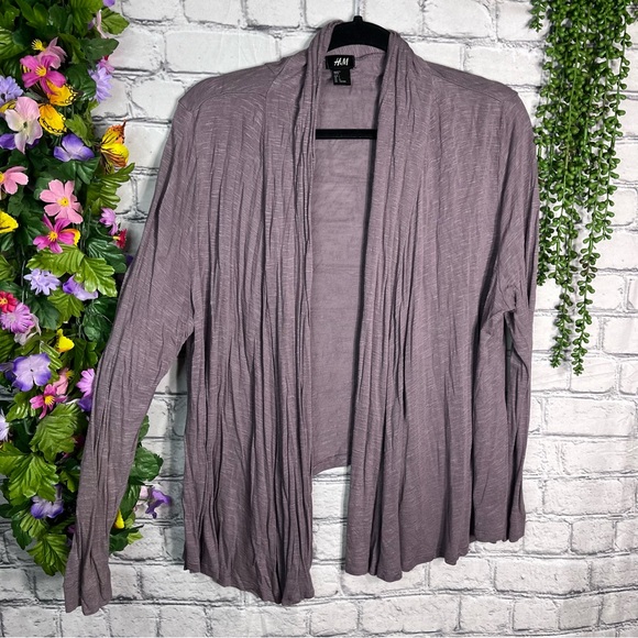 ₽🌼3/$30🌼H&M Beige Open Front Lightweight Long Sleeve Cardigan Size Large - Picture 3 of 14